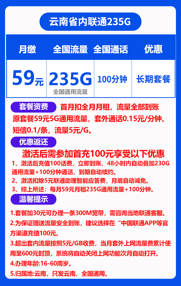 云南省内联通