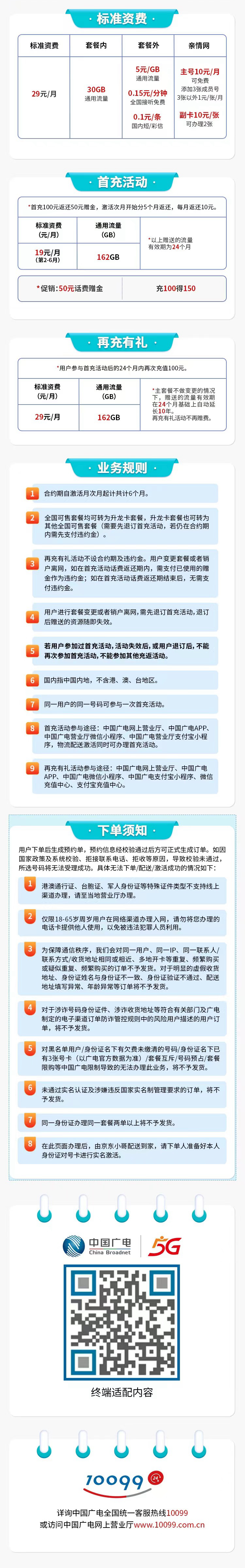 广电祥龙卡【冲量版】19元包192G通用+通话0.15元/分钟