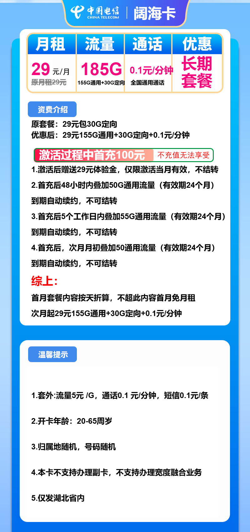 电信阔海卡