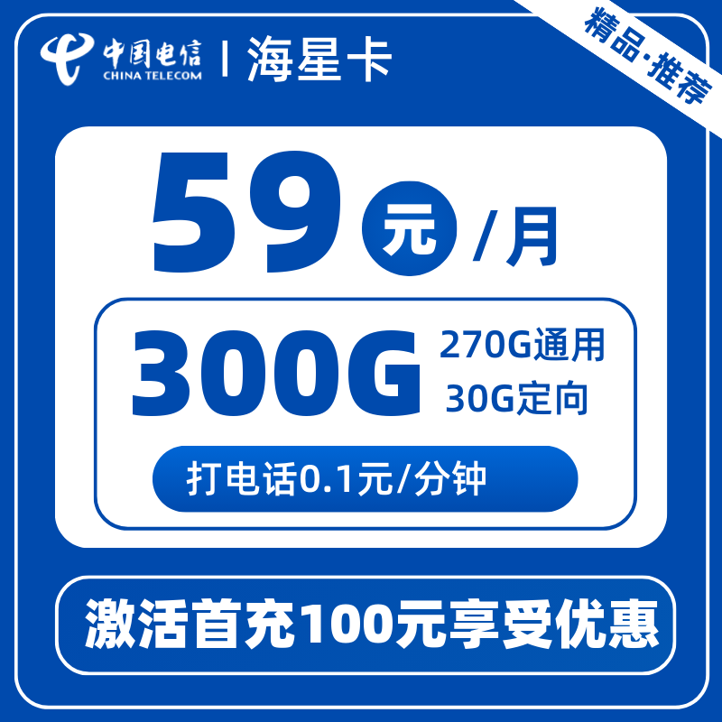 电信海星卡59元300G