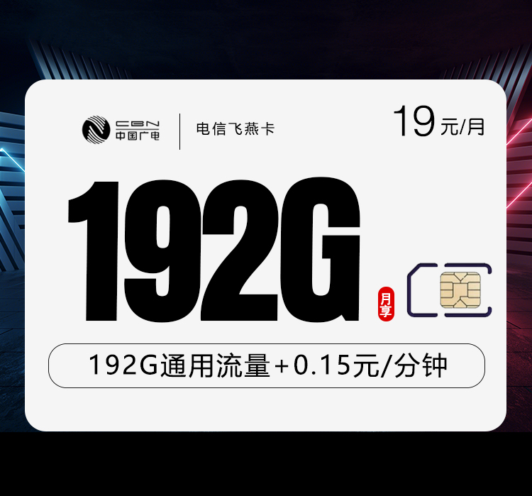 广电飞燕卡19元192G