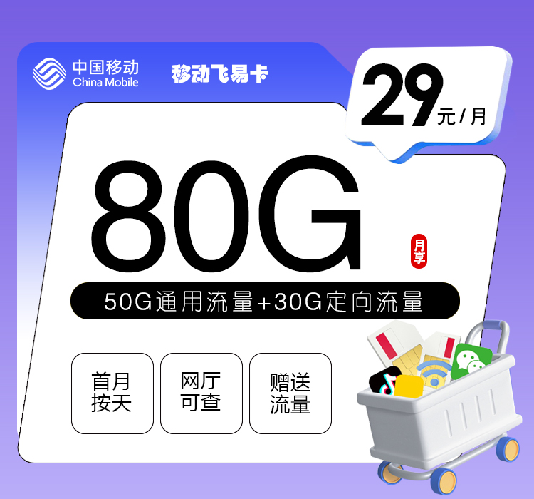 移动飞易卡29元80G