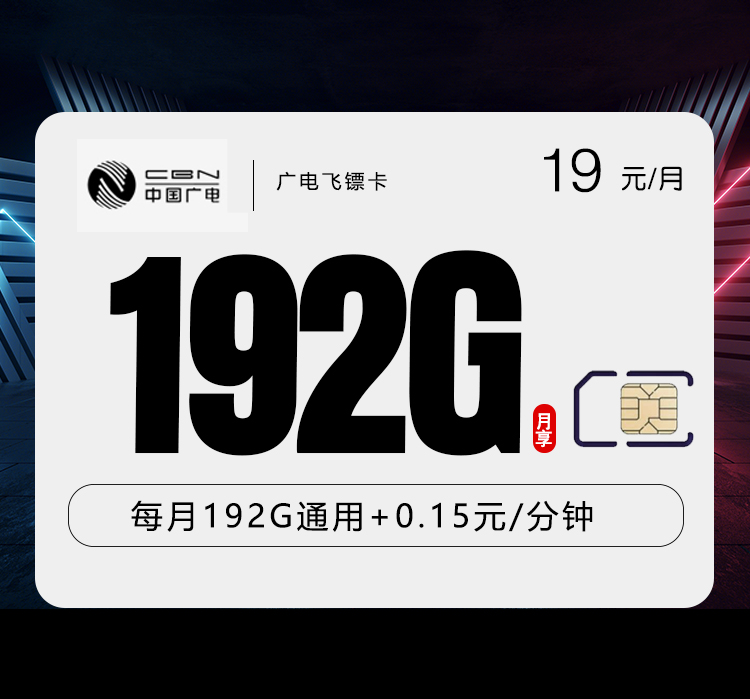 广电飞镖卡29元192G