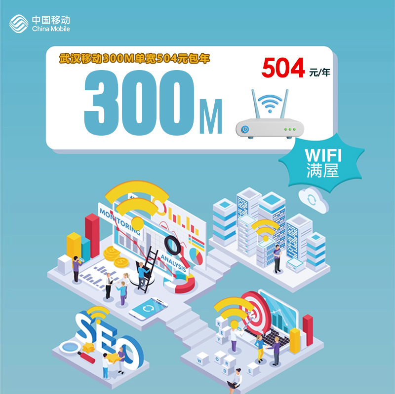 武汉移动300M单宽504元包年