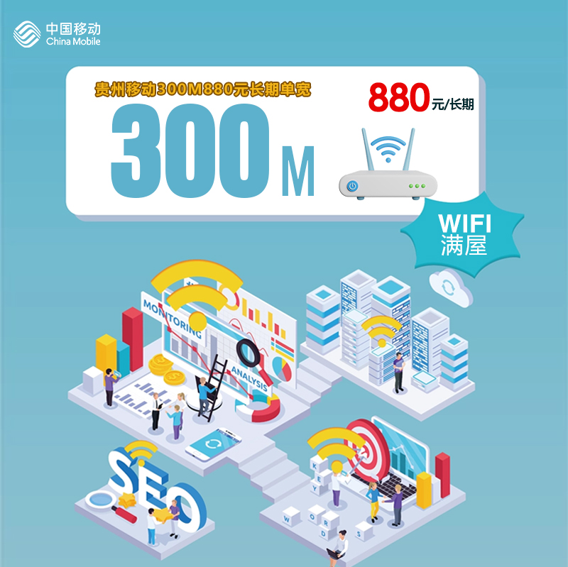 贵州移动300M880元长期单宽