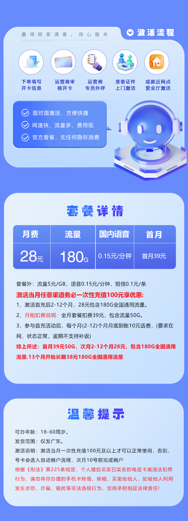 广东联通专享卡首年28元180G