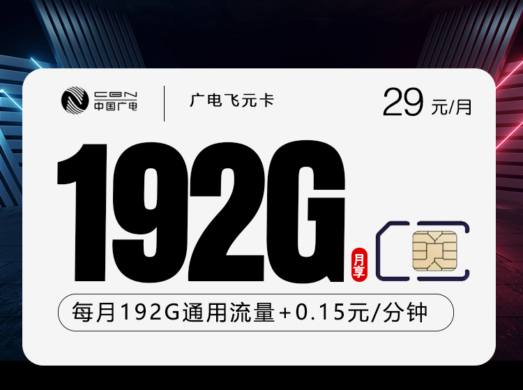 广电飞元卡29元192G
