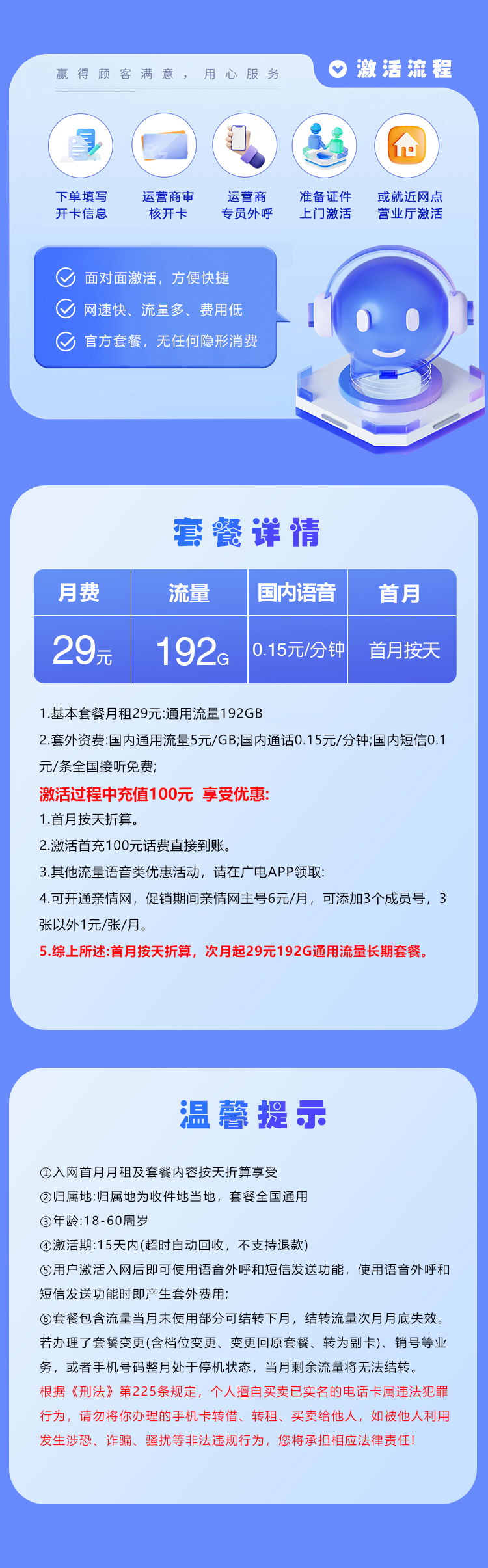 浙江广电专属卡29元192G