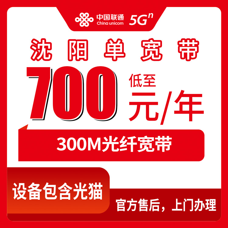 联通辽宁沈阳宽带卡700-1800元300M包1-5年单宽带套餐