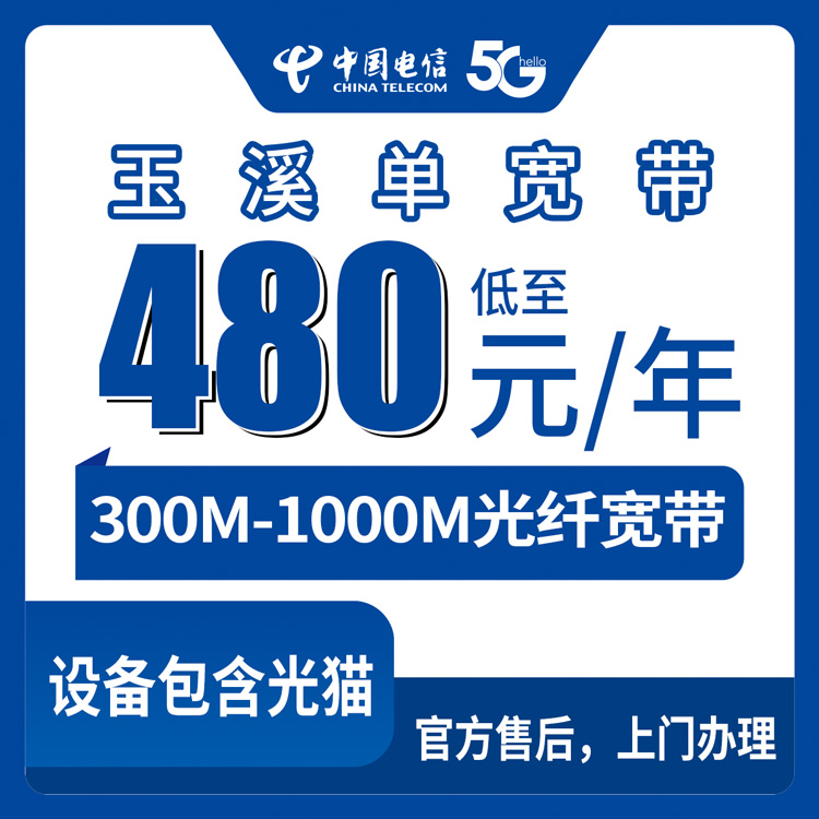 电信云南玉溪宽带卡360-1200元包年300-1000M单宽带套餐